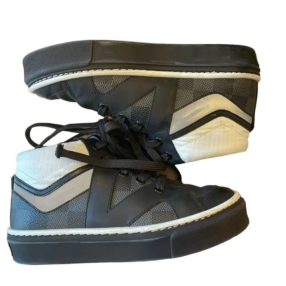 Louis Vuitton Boys Black Damier Designer Sneakers Shoes Youth size 12